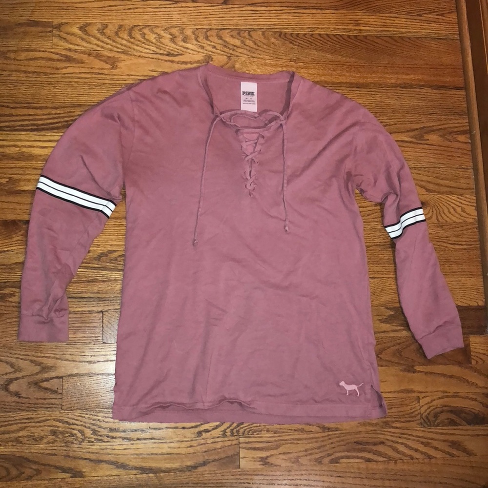 PINK Long Sleeve Lace Up